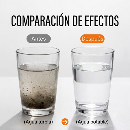 Botella filtrante para senderismo, camping o deportes al aire libre